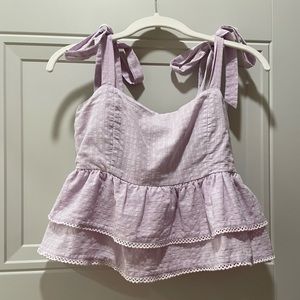 Lost + Wander ruffle bow tie top